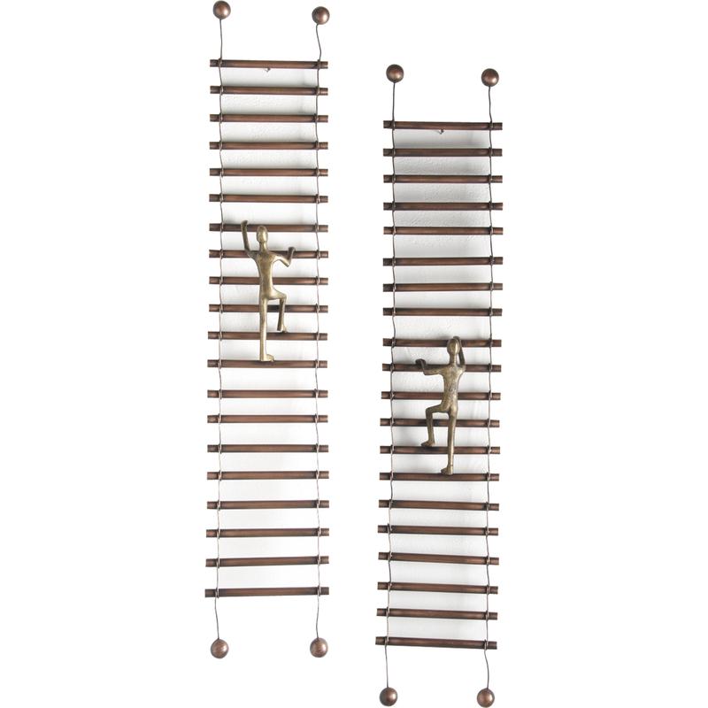 Décoration échelle avec grimpeur (Lot de 2)