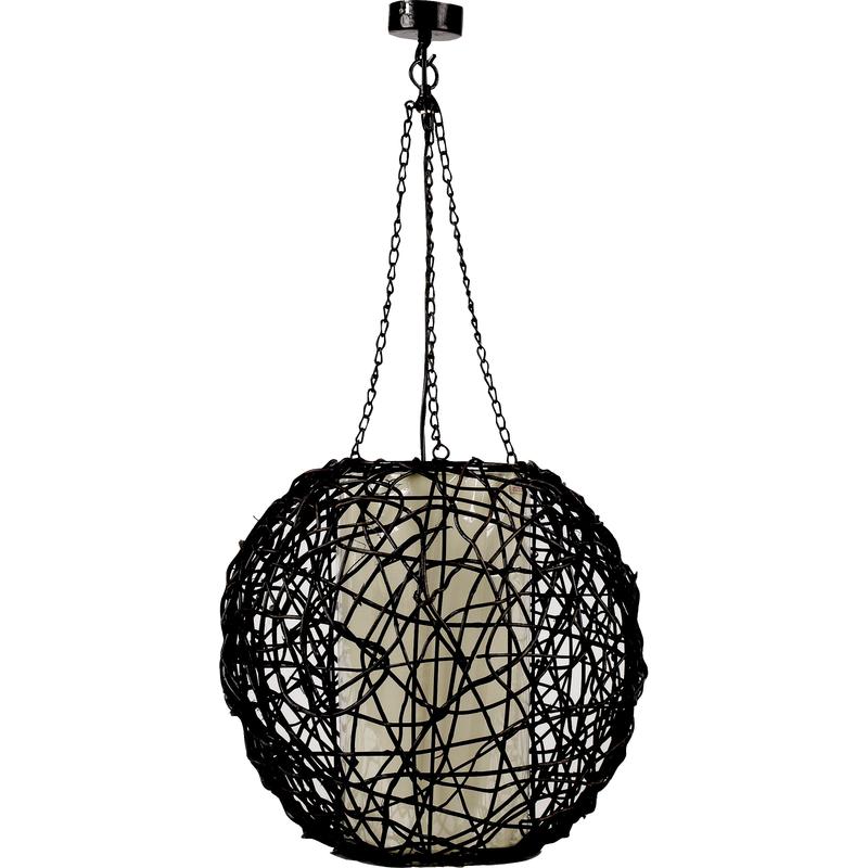 Lampe boule rotin