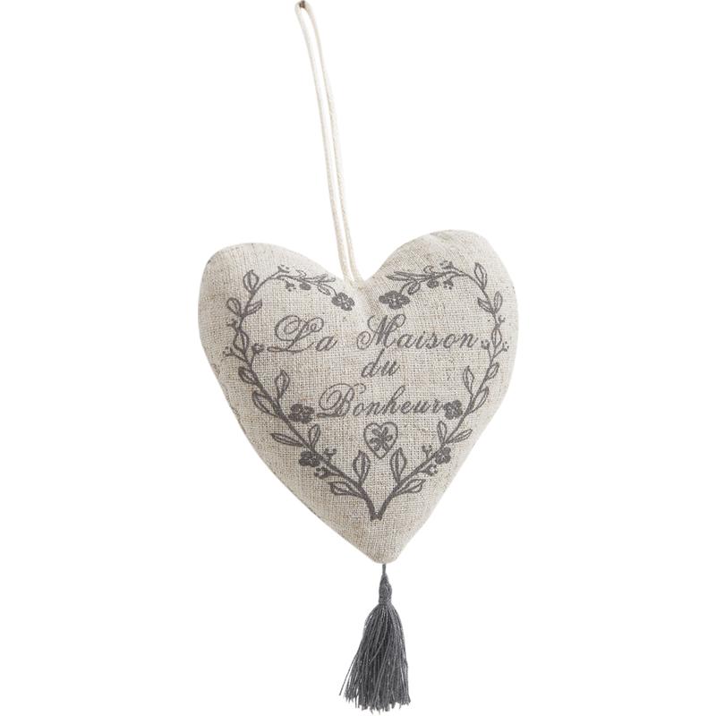 Coeur a suspendre en tissu