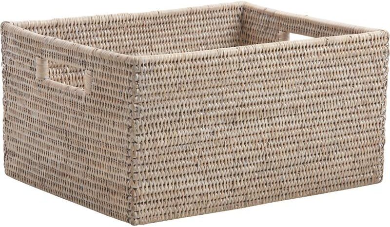 Corbeille rangement en rotin 24 x 19 x 13 cm
