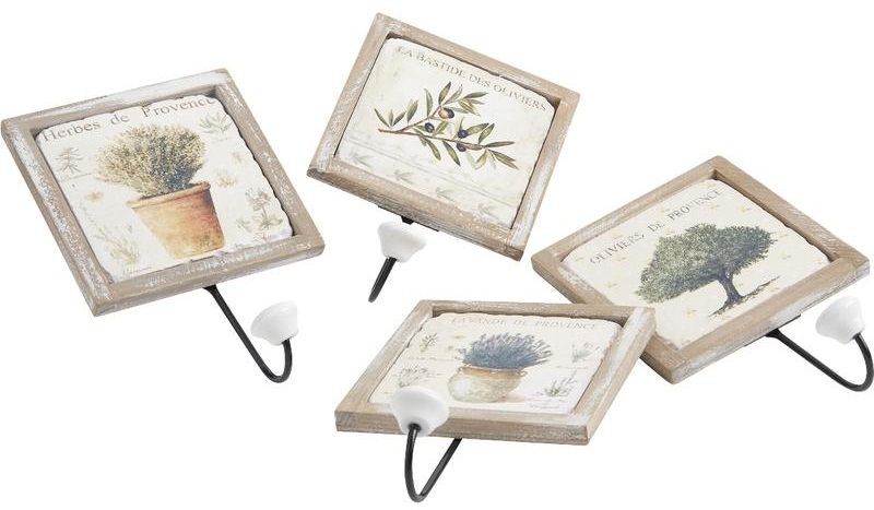 Patère murale en bois (Lot de 4)