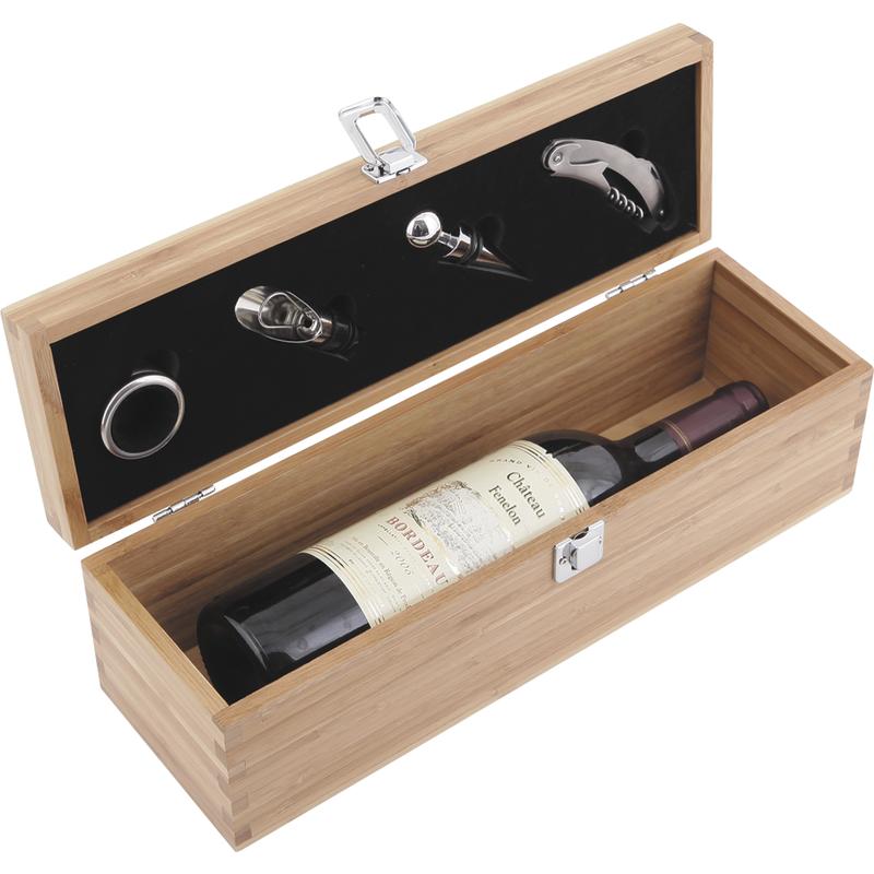 Coffret pour bouteille de vin avec accessoires