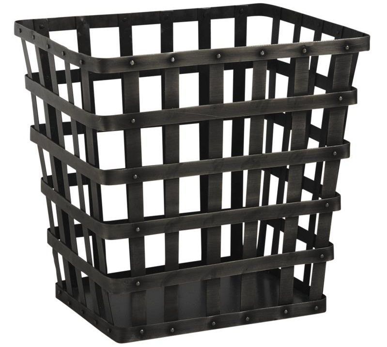 Corbeille a buches étain antique