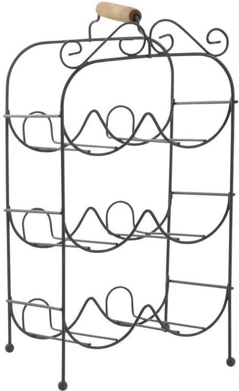 Porte-bouteilles en métal vieilli arabesque 6 bouteilles 22 x 19 x 41 cm