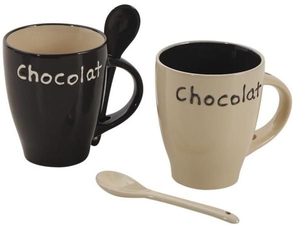 Mug à chocolat en grès (Lot de 2)