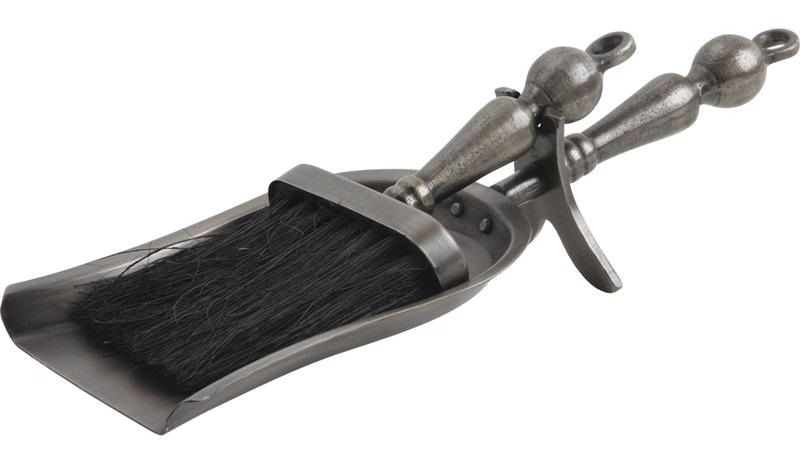 Set pelle + balayette en étain