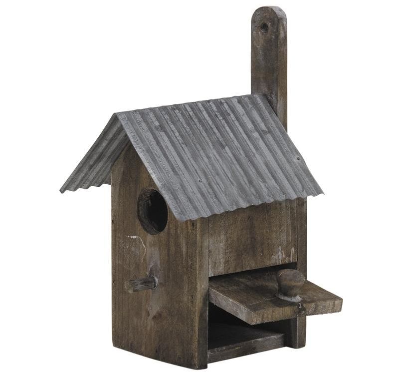 Nichoir oiseau bois et zinc