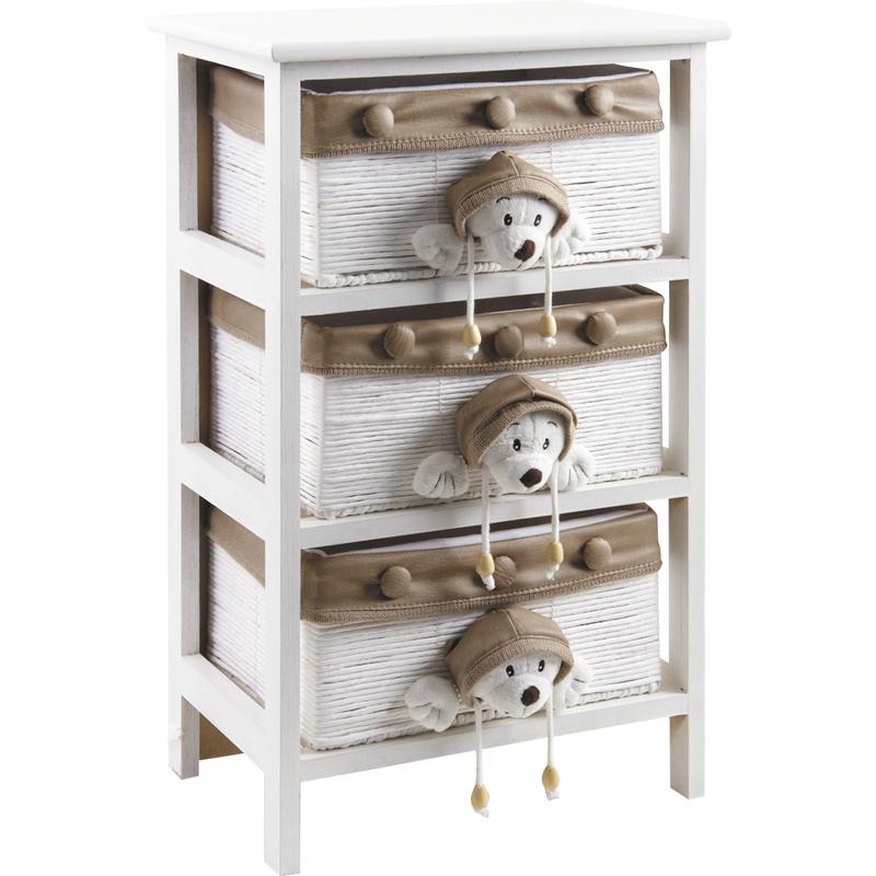 Commode enfant en bois blanc 3 tiroirs