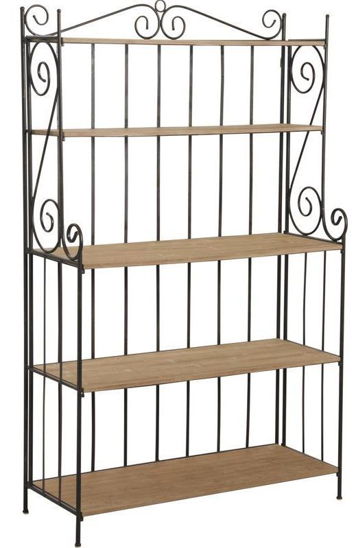 Étagère bois et fer forgé