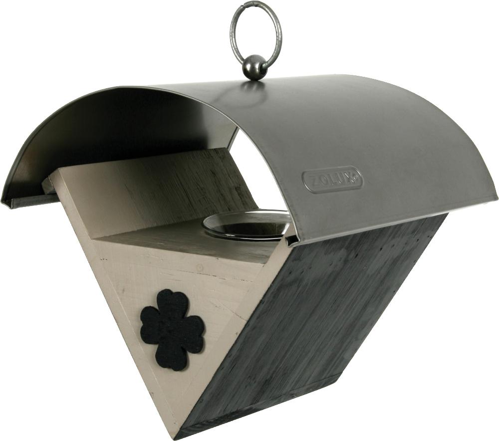 Mangeoire bois et inox Trèfle
