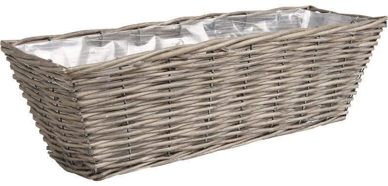 Jardinière en osier gris Longueur 40cm