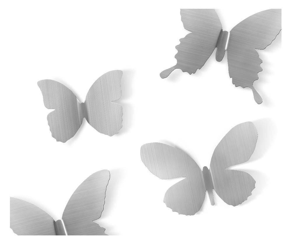 Déco murale Papillons métal (Lot de 9)