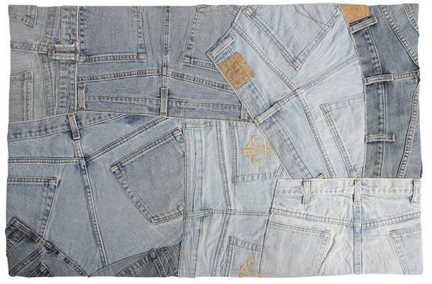 Tapis en jeans recyclé Poches