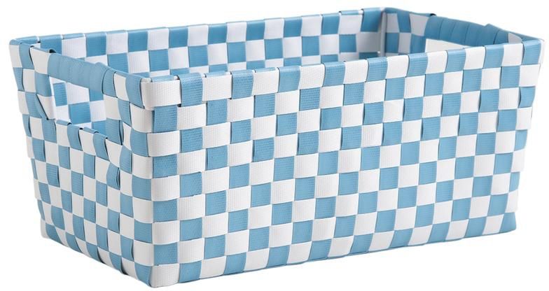 Panier de rangement Damier bleu et blanc