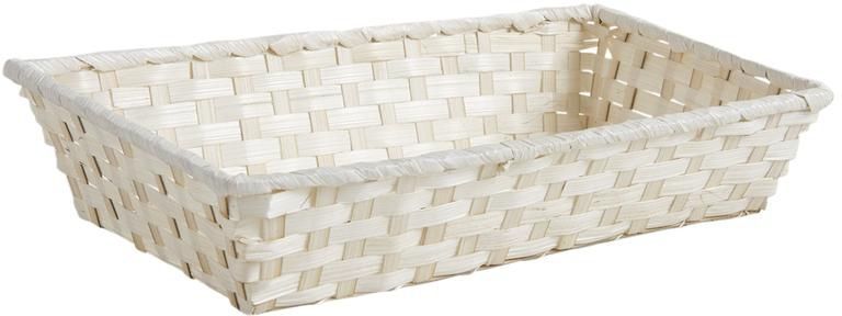 Corbeille déco rectangulaire en bambou 33 x 20 x 7 cm