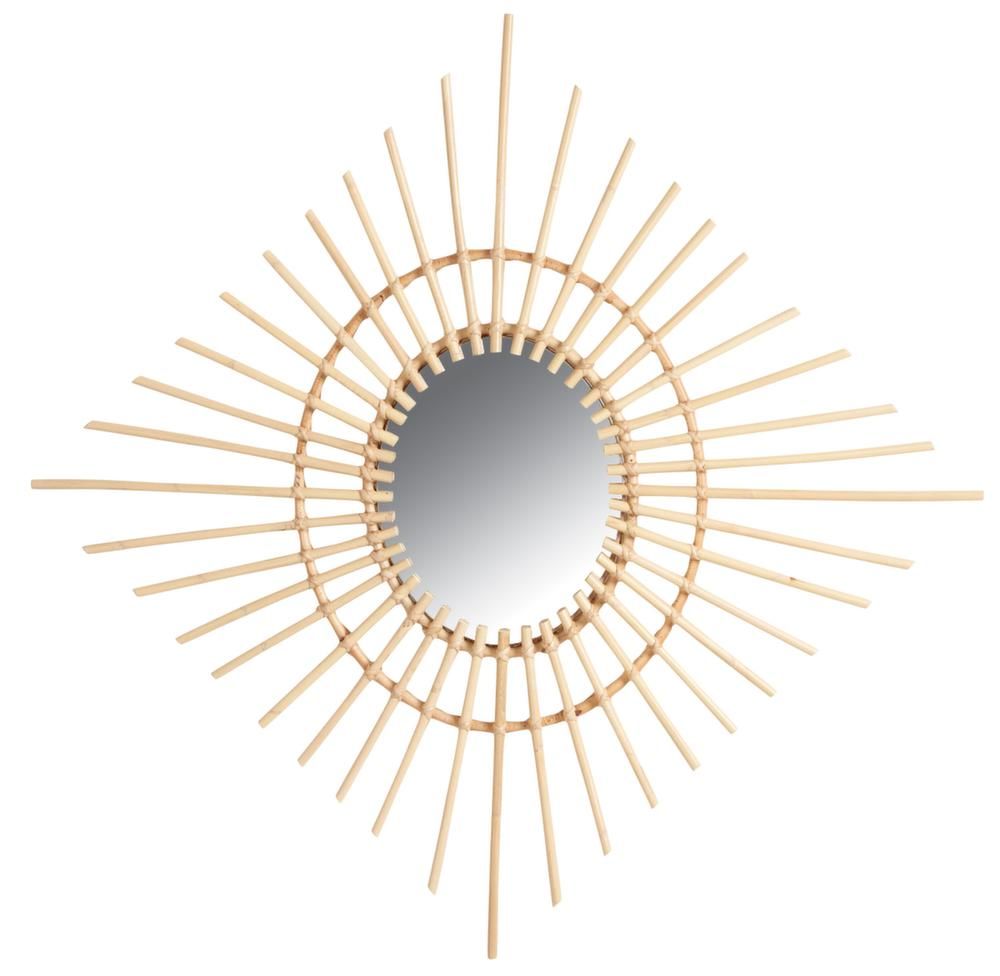 Miroir losange en rotin