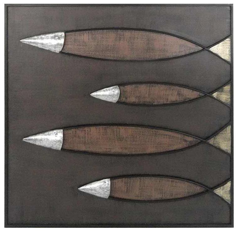Tableau poissons en métal