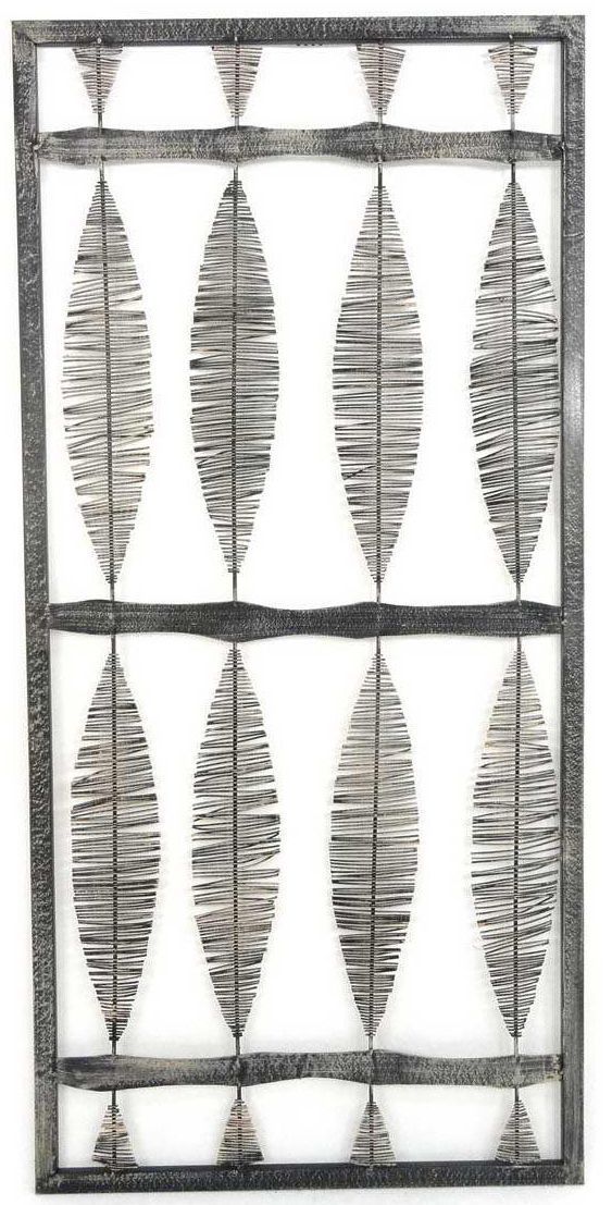 Décoration murale en métal laqué gris