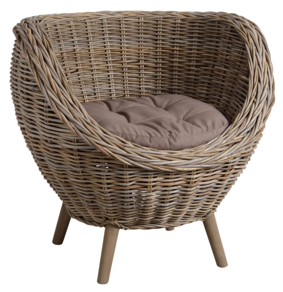Fauteuil oeuf en poelet gris