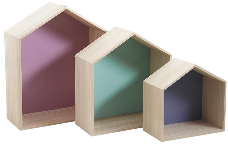 Etagère Niche Maison (Lot de 3)