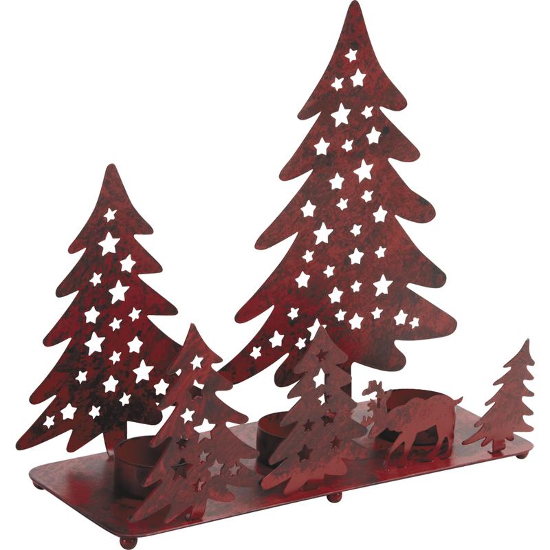 Photophore Noël sapins 3 bougies