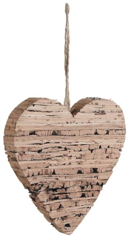 Décoration coeur à suspendre en bouleau
