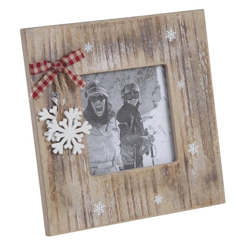 Cadre photo en bois Chalet en hiver