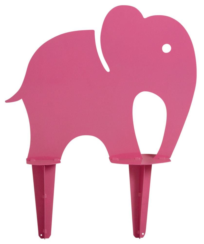 Eléphant rose déco en fer