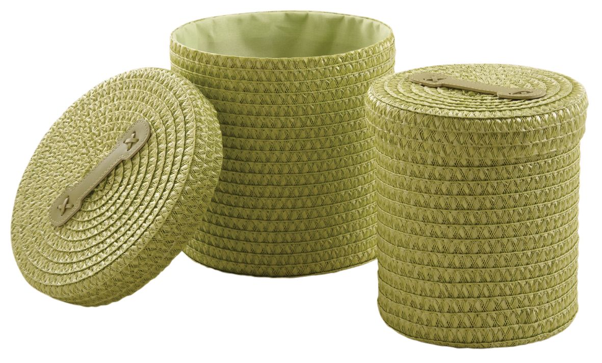 Boite de rangement en paille colorée (Lot de 2)