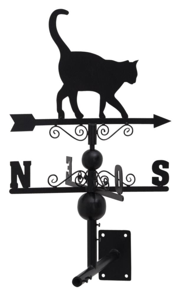 Girouette chat en fer forgé avec arabesques