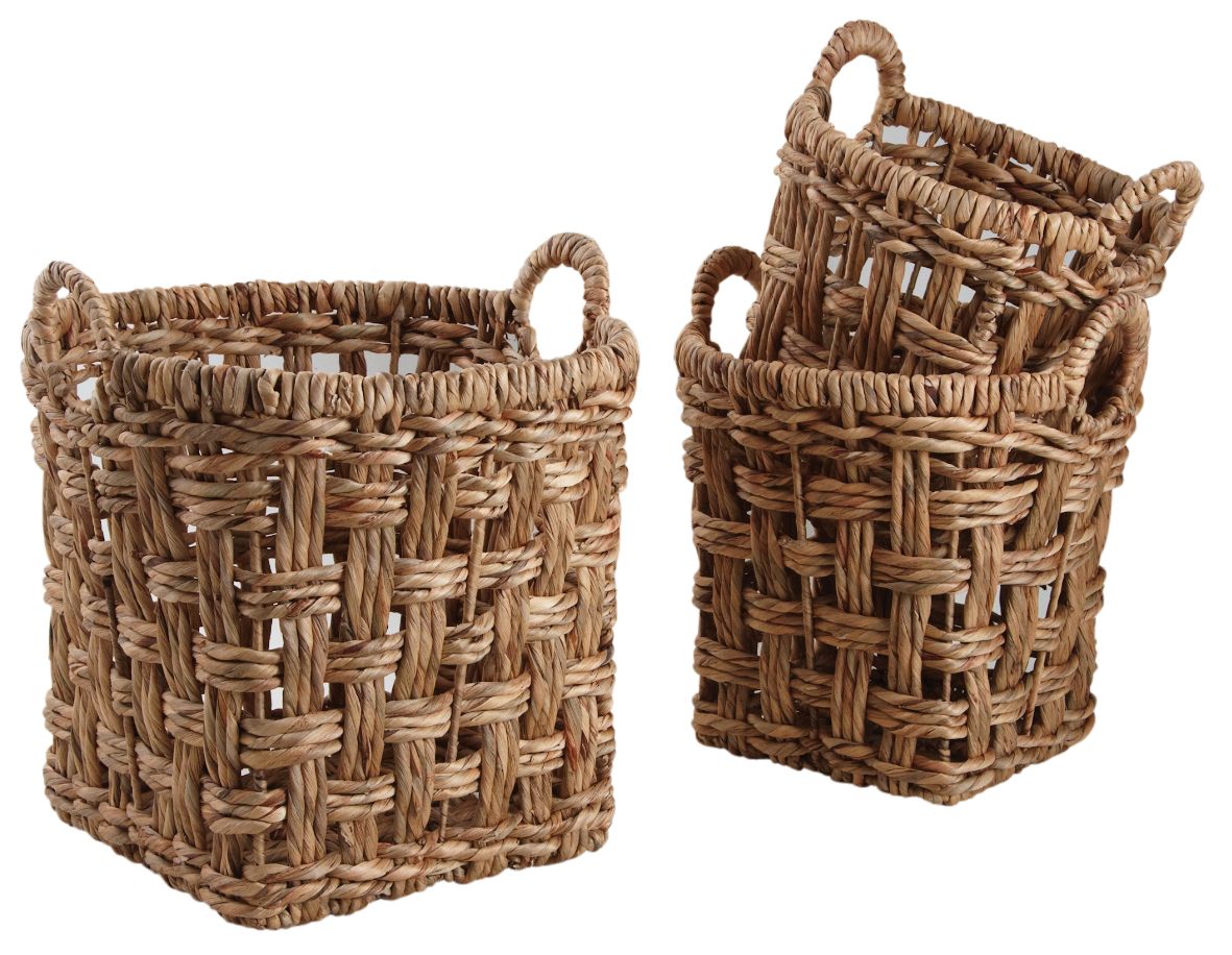 Corbeille ronde en jacinthe (Lot de 3)