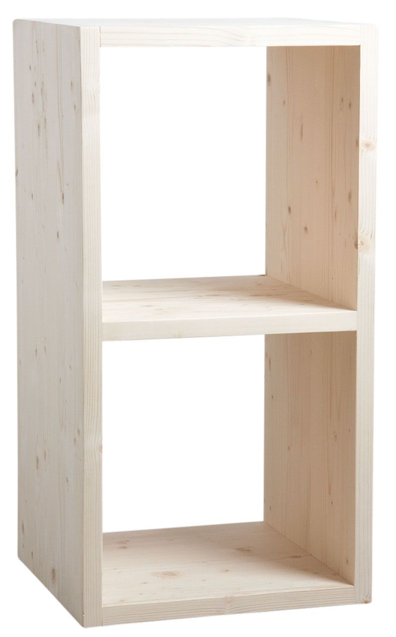 Etagère modulable 2 cases en épicéa 2 cases