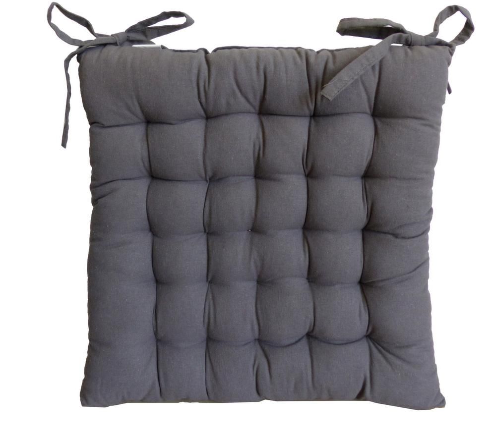 Galette de chaise en coton uni 40 cm 25 points