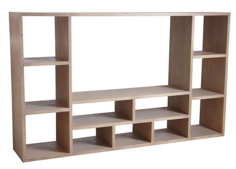 Meuble TV en épicéa gris 196 x 40 x 118 cm