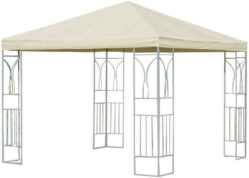 Tonnelle Cerdena en acier avec toile velcro écru 3 x 3 mètres