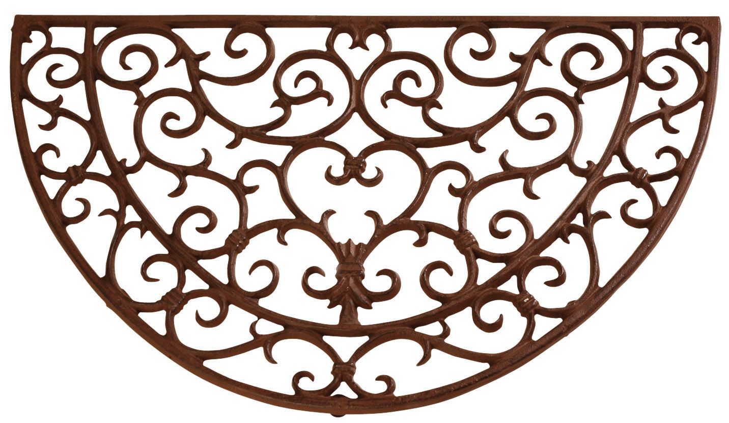 Paillasson demi-rond en fonte ajouré 69 cm