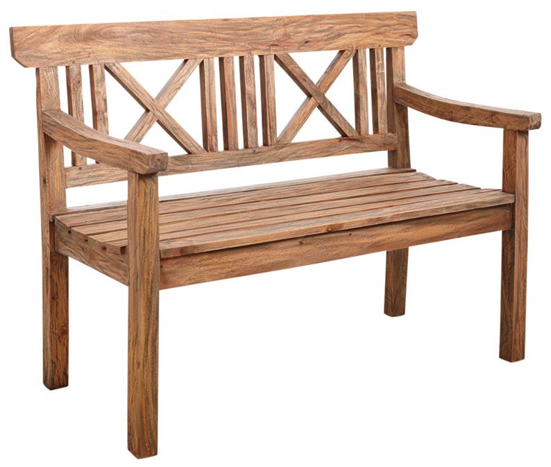 Banc en bois naturel antique