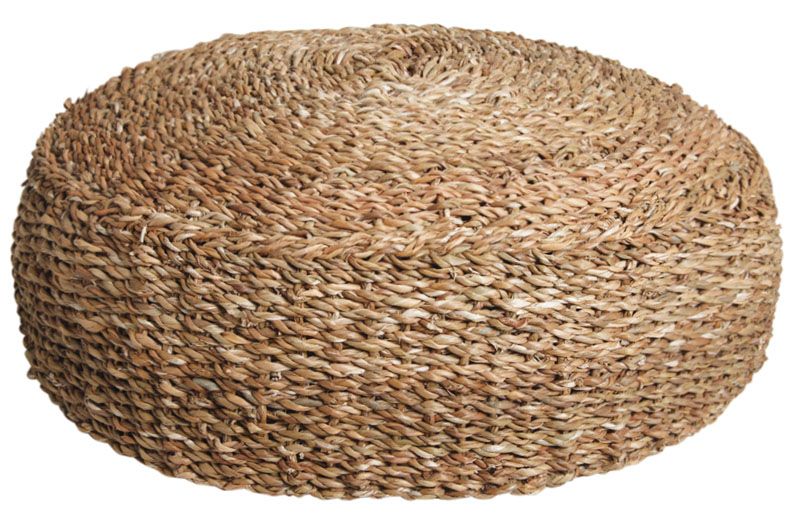 Pouf rond en jonc de mer