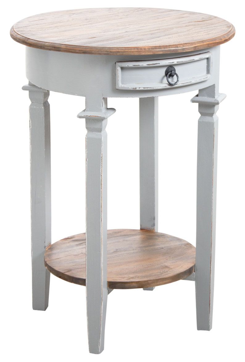 Table d'appoint ronde en bois gris