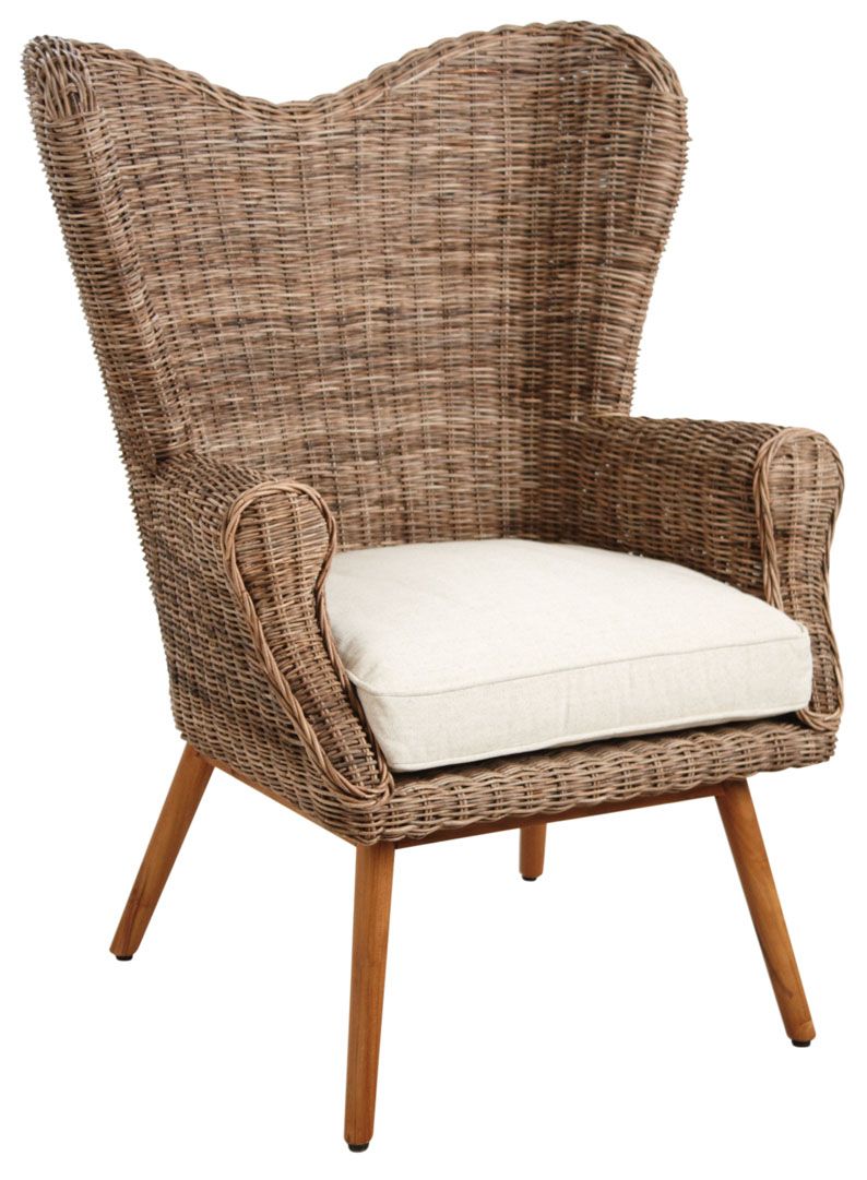 Fauteuil en teck et poelet Banjaran