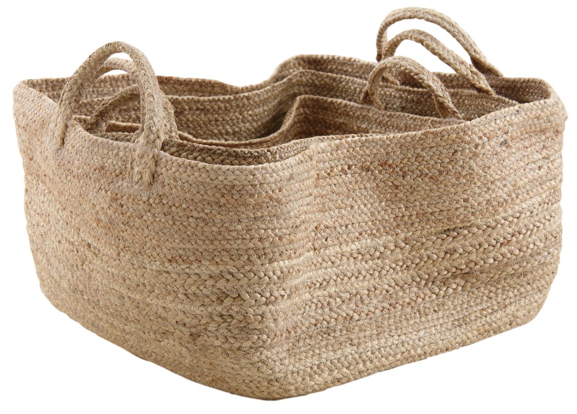 Corbeilles de rangement en jute naturelle (Lot de 3)