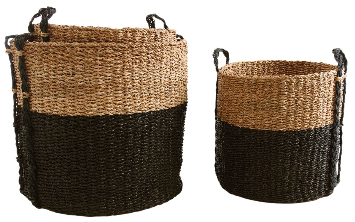 Cache-pot ronds en jonc de mer (Lot de 3)