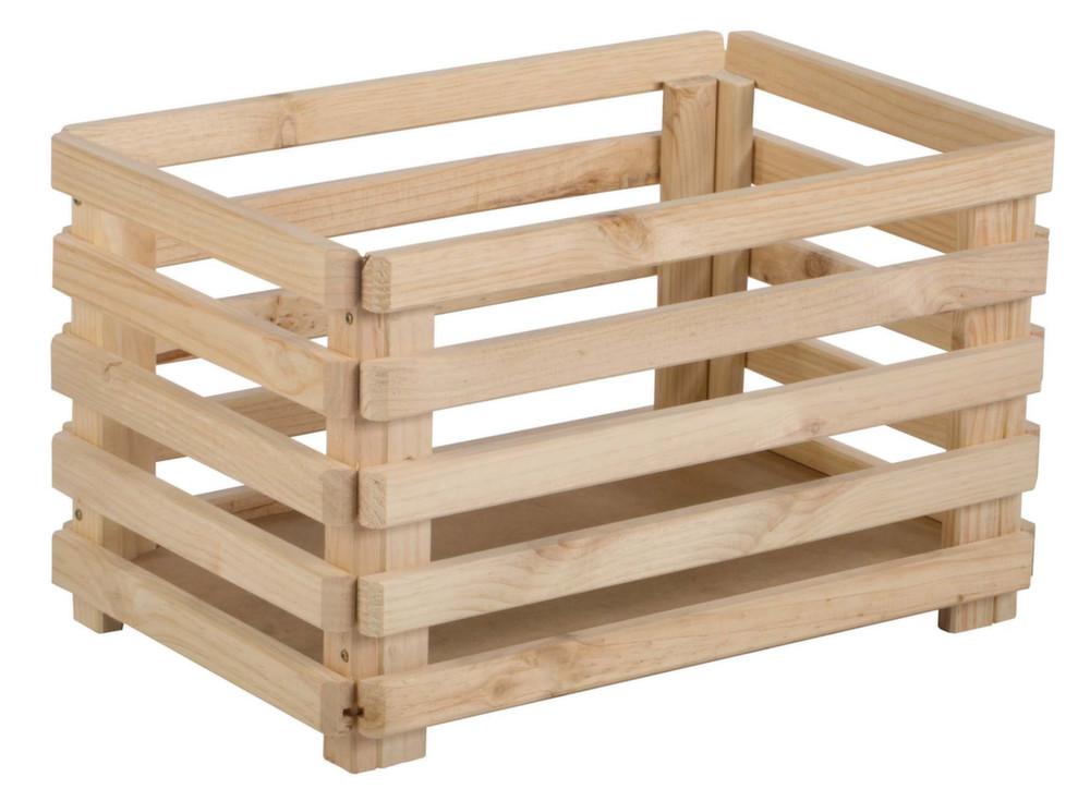 Caisse en pin empilable rectangulaire 58 x 38 x 35 cm
