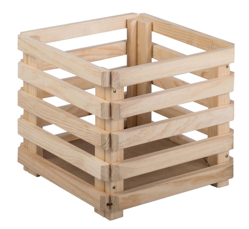 Caisse en pin empilable carrée 38 x 38 x 35 cm