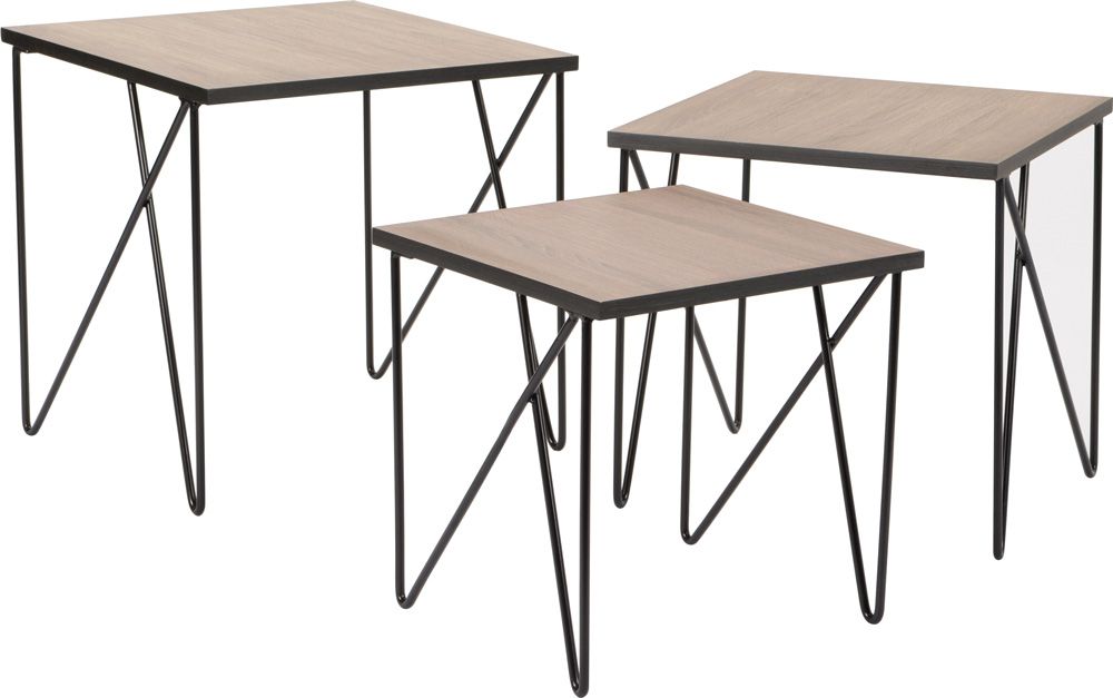 Tables gigognes en métal esprit industriel (Lot de 3)