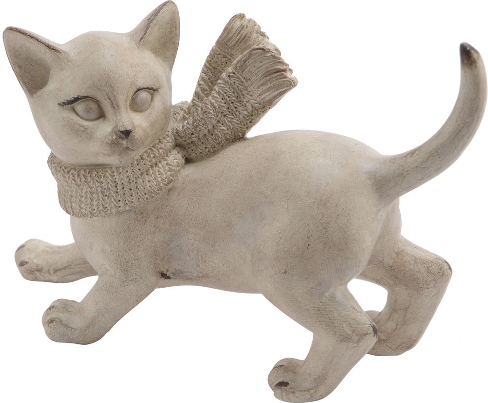Chat avec écharpe Gaspard en résine