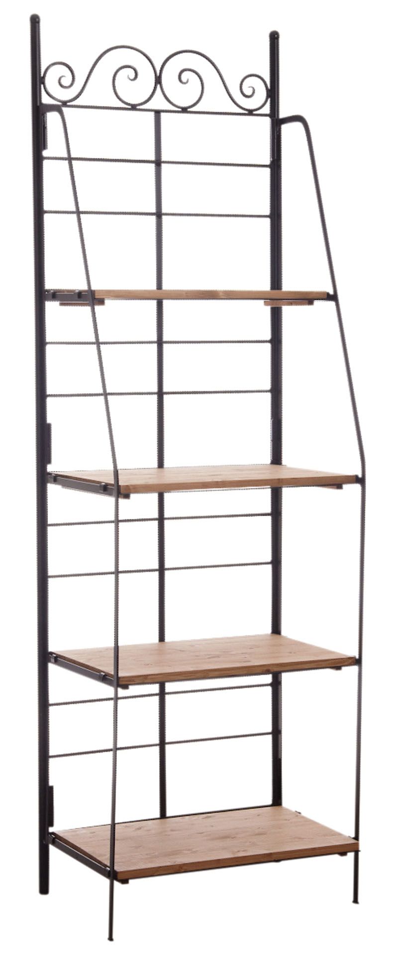 Etagère en métal et bois pliante