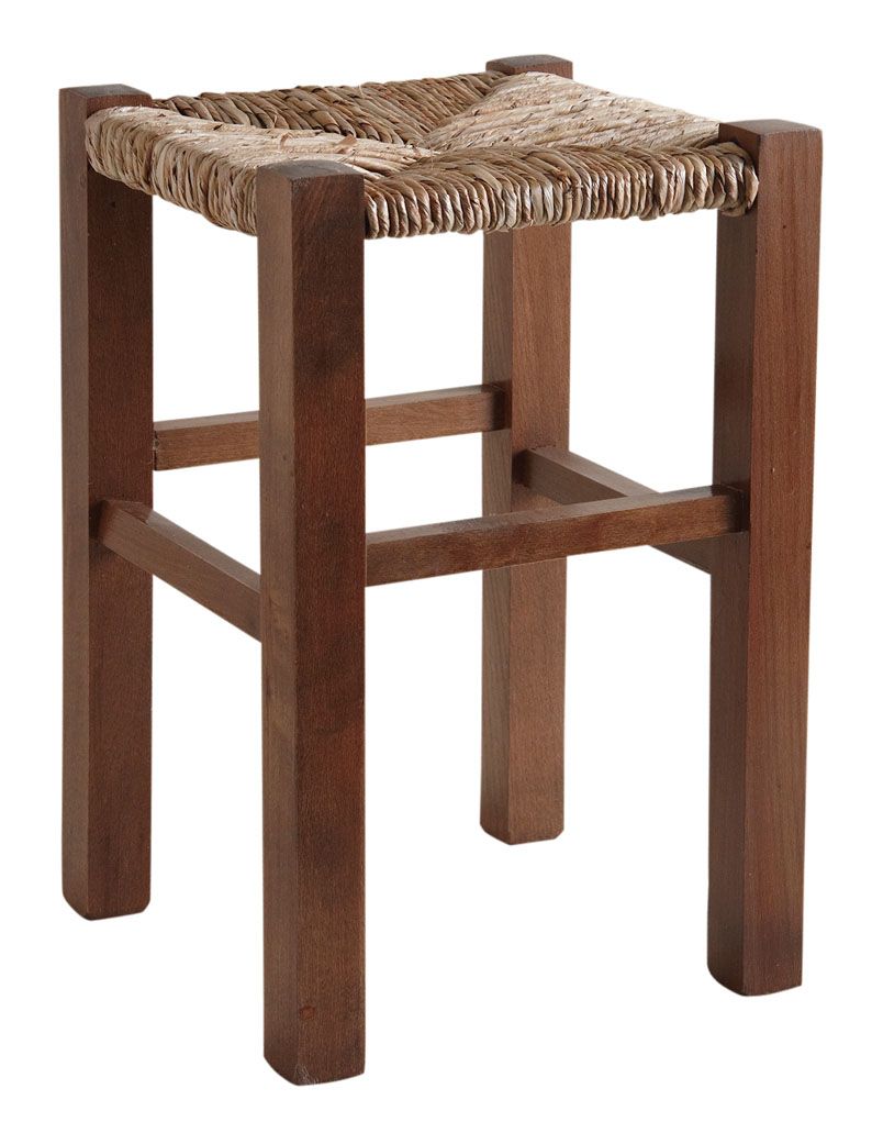 Tabouret en hêtre teinté verni
