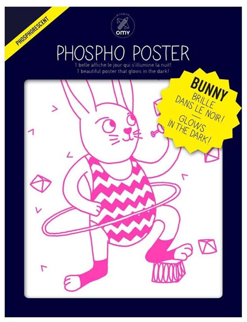 Poster phosphorescent 30 x 40 cm Bunny