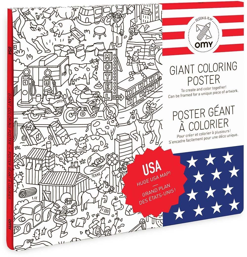 Poster à colorier 100 x 70 cm USA